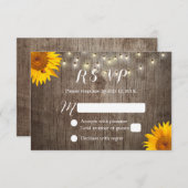 Sonnenblumen und Lichter Rustikale Hochzeit RSVP (Vorne/Hinten)