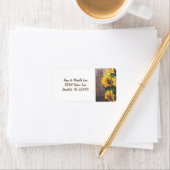 Sonnenblumen und Lichter Rustikale Länderadresse Adressaufkleber (Insitu)