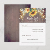 Sonnenblumen und Lichter Rustikale UAWG Hochzeiten RSVP Karte (Vorne/Hinten)