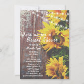 Sonnenblumen und Lichter Rustikales Brautparty Einladung (Vorderseite)