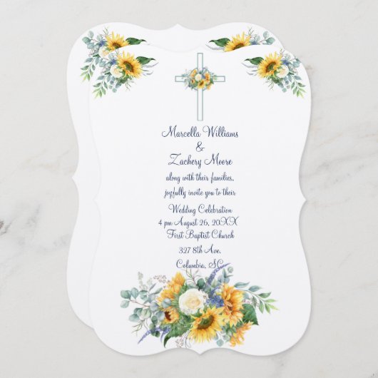 Sonnenblumen und Lied von Solomon Einladung (Vorne/Hinten)