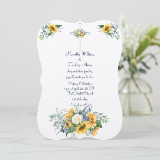 Sonnenblumen und Lied von Solomon Einladung (Stehend Vorderseite)