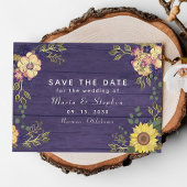 Sonnenblumen und Lila Hochzeit im Herbst Save The Date