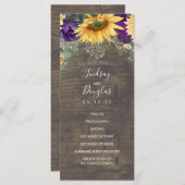 Sonnenblumen und Lila Hochzeitsprogramme für Rose Programm (Vorne/Hinten)