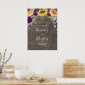 Sonnenblumen und Lila Rose Hochzeit im Herbst Empf Poster (Küche)