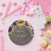 Sonnenblumen und Lila rustikale Hochzeit im Herbst Pappteller (Party)