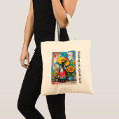 Sonnenblumen und Mädchen-Tasche Tragetasche (Vorderseite (Produkt))