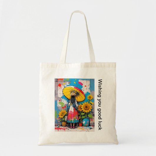 Sonnenblumen und Mädchen-Tasche Tragetasche (Vorne)