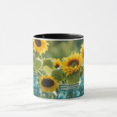 Sonnenblumen und Mason Gläser Tasse (Zentrum)