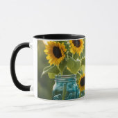 Sonnenblumen und Mason Gläser Tasse (Links)