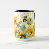 Sonnenblumen und Monarchschmetterlinge Tasse (Zentrum)