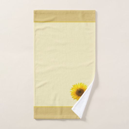 Sonnenblumen und Monogramm auf leichter Seite Badhandtuch Set (Handtuch)