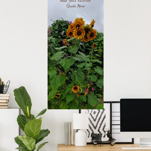 Sonnenblumen und Morgenglorikfotografie hinzufügen Poster (Heimbüro)