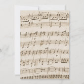 Sonnenblumen und Musikblatt Vintages Brautparty Einladung (Rückseite)