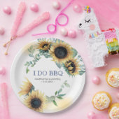 Sonnenblumen und Navy Blue I Do GRILLEN Pappteller (Party)