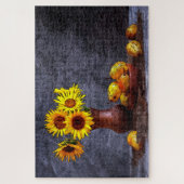 Sonnenblumen und Obst Stillleben Puzzle (Vertikal)