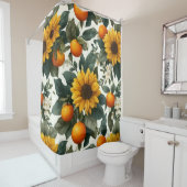 Sonnenblumen und Orangen Herbstdesign Duschvorhang (Beispiel)
