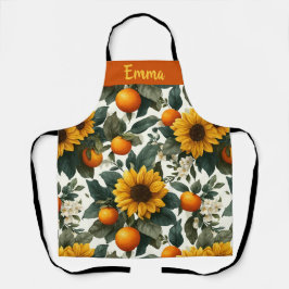 Sonnenblumen und Orangen Herbstdesign Schürze