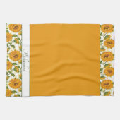 Sonnenblumen und personalisierter Text Geschirrtuch (Horizontal)