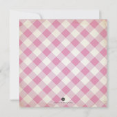 Sonnenblumen und Pink Gingham Baby Dusche Einladung (Rückseite)