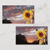 SONNENBLUMEN UND PINKEN SOMMERSONNENSTUFE VISITENKARTE (Vorne/Hinten)