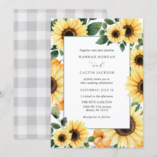 Sonnenblumen und Pumpkins Einladung Hochzeit