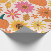 Sonnenblumen und Pumpkins Fall Pattern Geschenkpapier (Ecke)
