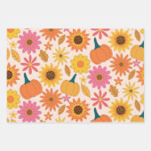 Sonnenblumen und Pumpkins Fall Pattern Geschenkpapier Set (Vorderseite)