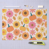 Sonnenblumen und Pumpkins Fall Pattern Seidenpapier (Handwerk)