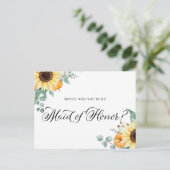 Sonnenblumen und Pumpkins sind meine Trauzeugin Ca Postkarte (Stehend Vorderseite)