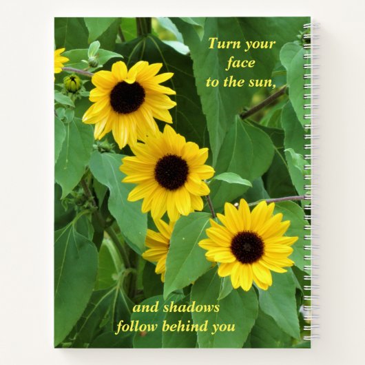 Sonnenblumen und Quotes-Notebook (2 Zitate) Notizblock (Rückseite)
