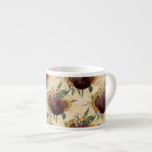 Sonnenblumen und Ranunculus Espressotasse (Vorderseite Rechts)