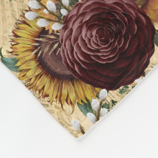 Sonnenblumen und Ranunculus Fleecedecke (Ecke)