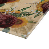 Sonnenblumen und Ranunculus Schneidebrett (Ecke)