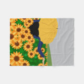 Sonnenblumen und Regen Fleecedecke (Vorderseite (Horizontal))