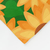 Sonnenblumen und Regen Fleecedecke (Ecke)