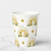 Sonnenblumen und Regenbogen Pappbecher (Vorderseite)