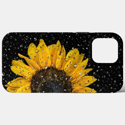 Sonnenblumen und Regentropfen Case-Mate iPhone Hülle (Rückseite (Horizontal))