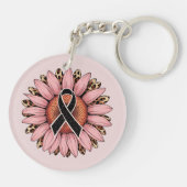 Sonnenblumen und Ribbon Leopard Schlüsselanhänger (Rückseite)