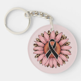 Sonnenblumen und Ribbon Leopard Schlüsselanhänger