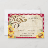 Sonnenblumen und Rooster Country Picinic RSVP Card (Vorderseite)