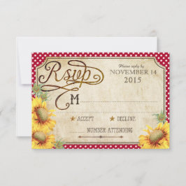 Sonnenblumen und Rooster Country Picinic RSVP Card