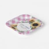 Sonnenblumen und rosa Tartan I Do GRILLEN Paper Pl Pappteller (Gewinkelt)