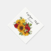 Sonnenblumen und Rose Botanische Hochzeit Napkins Serviette (Ecke)