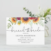 Sonnenblumen und Rose Brunch mit Brautdusche Einladung (Stehend Vorderseite)