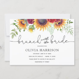 Sonnenblumen und Rose Brunch mit Brautdusche Einladung