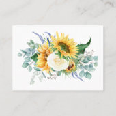 Sonnenblumen und Rose Bücher für die Babyverpackun Visitenkarte (Rückseite)