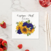 Sonnenblumen und Rose der Marine Botanische Hochze Serviette (Beispiel)