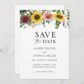 Sonnenblumen und Rose, die Hochzeiten speichern da (Vorne/Hinten)