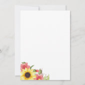 Sonnenblumen und Rose Goldrahmen Hochzeit Einladung (Rückseite)